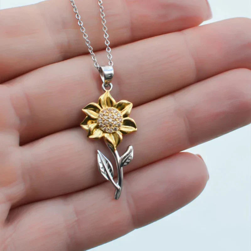 Gouden Damesketting van Sterling Zilver met Zonnebloemhanger – Marélie