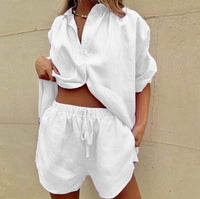 Tweedelige Dames Linnen Set met Trendy Snit en Patroon - Malika