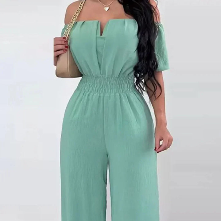 Off-Shoulder Jumpsuit met Korte Mouwen – Lina