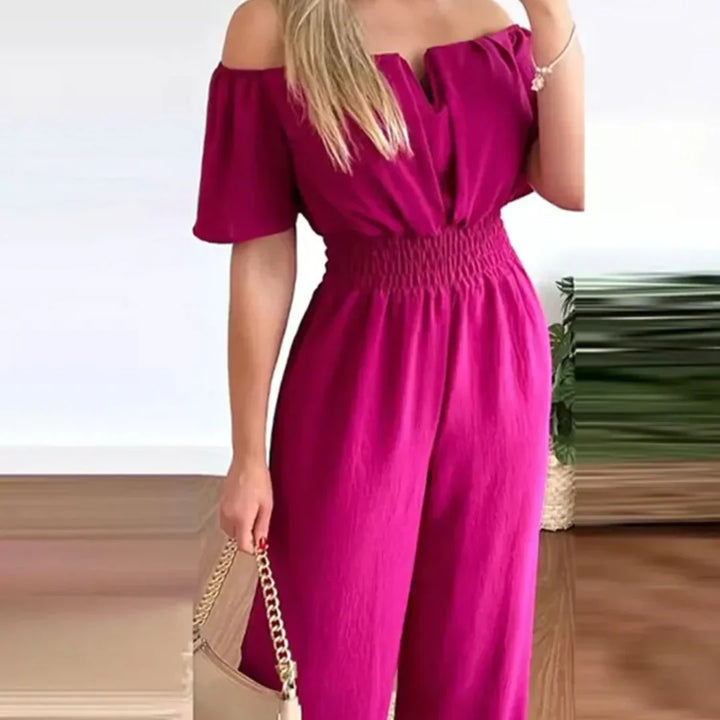 Off-Shoulder Jumpsuit met Korte Mouwen – Lina