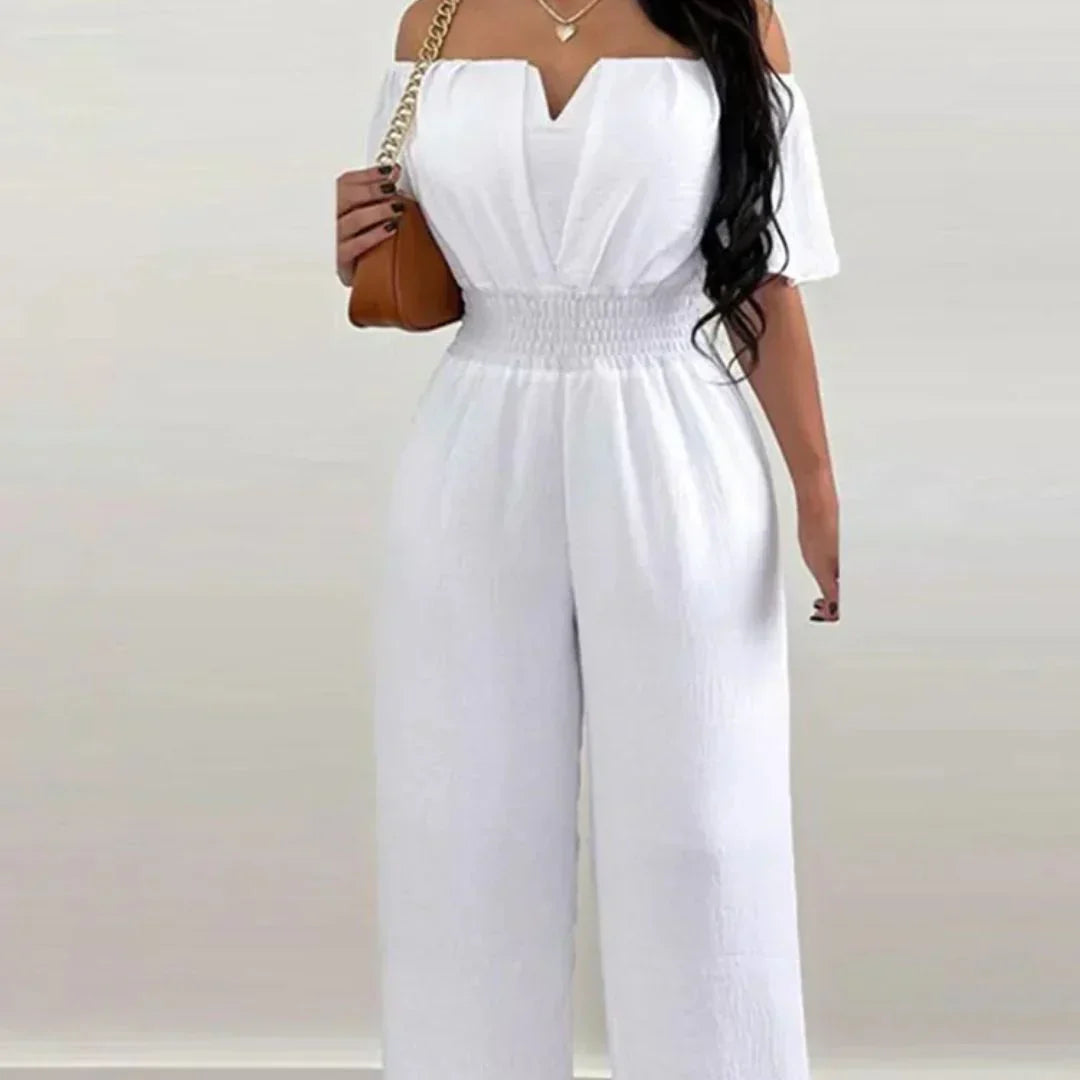 Off-Shoulder Jumpsuit met Korte Mouwen – Lina