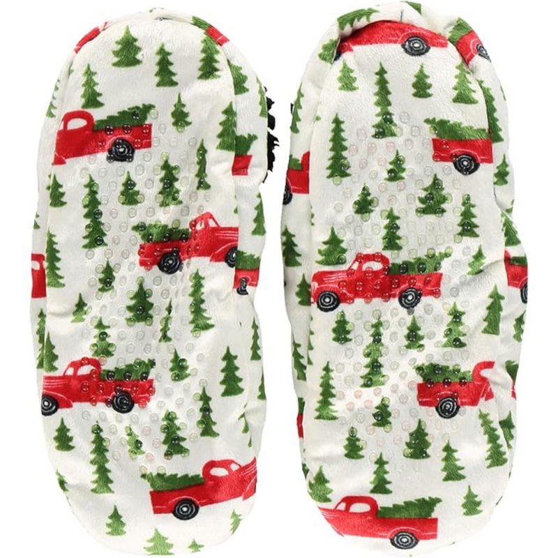 Dames Fleece Kerst Slof Sokken - HollyWarm