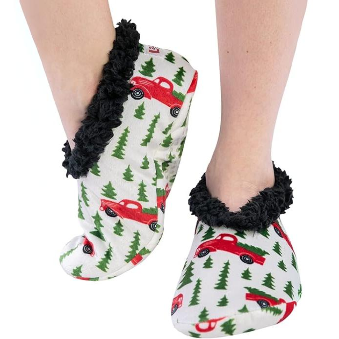 Dames Fleece Kerst Slof Sokken - HollyWarm