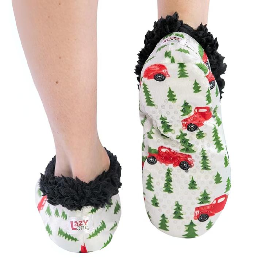 Dames Fleece Kerst Slof Sokken - HollyWarm