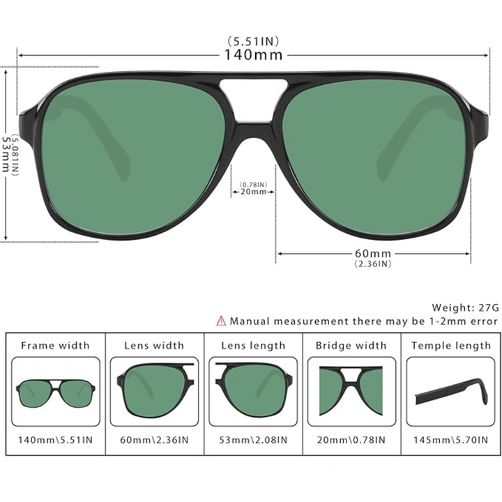 Retro Aviator Zonnebril - Indy