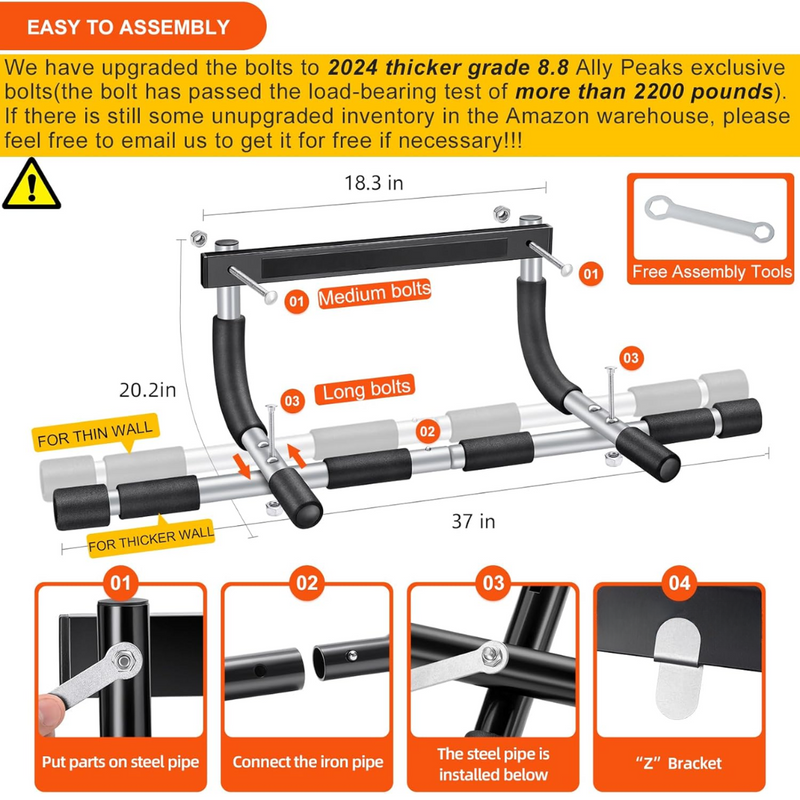 Heavy Duty Pull-up Bar voor Deurkozijn – Maximaal 200 Kg Capaciteit