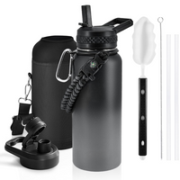 Geïsoleerde Waterfles – Lekvrij & BPA-vrij met Paracord Handvat