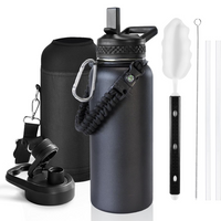 Geïsoleerde Waterfles – Lekvrij & BPA-vrij met Paracord Handvat