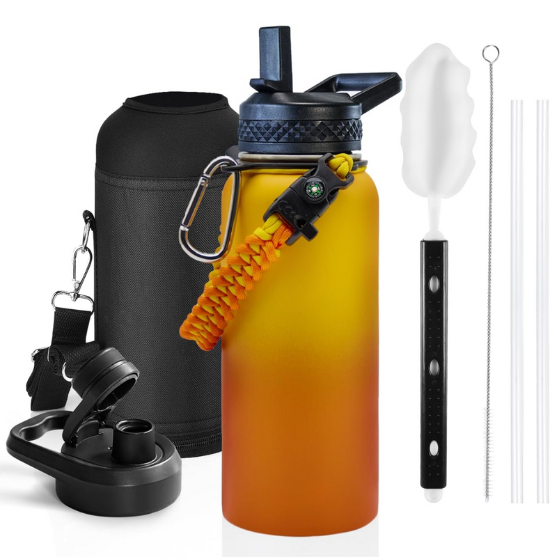 Geïsoleerde Waterfles – Lekvrij & BPA-vrij met Paracord Handvat