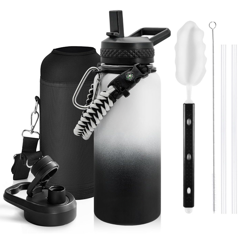 Geïsoleerde Waterfles – Lekvrij & BPA-vrij met Paracord Handvat