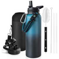 Geïsoleerde Waterfles – Lekvrij & BPA-vrij met Paracord Handvat