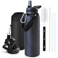 Geïsoleerde Waterfles – Lekvrij & BPA-vrij met Paracord Handvat
