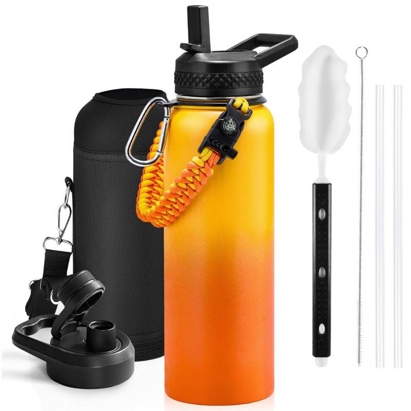 Geïsoleerde Waterfles – Lekvrij & BPA-vrij met Paracord Handvat