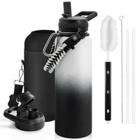 Geïsoleerde Waterfles – Lekvrij & BPA-vrij met Paracord Handvat