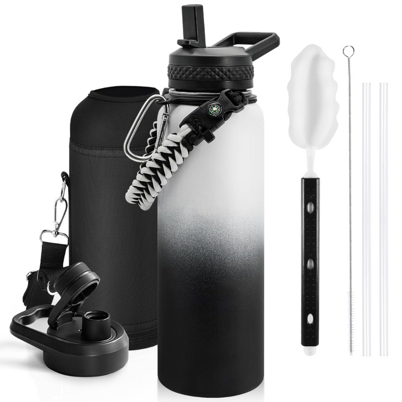 Geïsoleerde Waterfles – Lekvrij & BPA-vrij met Paracord Handvat