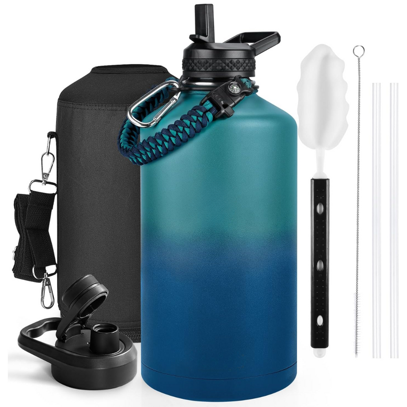 Geïsoleerde Waterfles – Lekvrij & BPA-vrij met Paracord Handvat