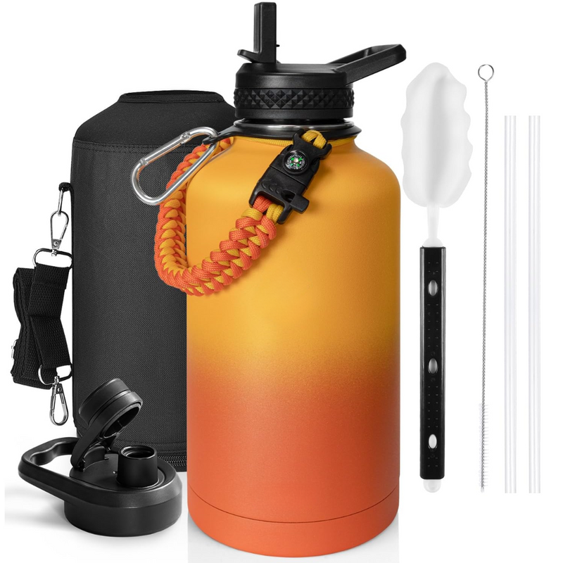 Geïsoleerde Waterfles – Lekvrij & BPA-vrij met Paracord Handvat