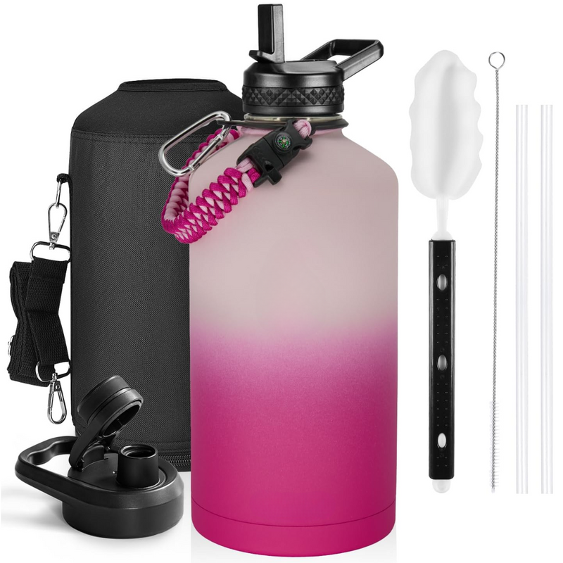 Geïsoleerde Waterfles – Lekvrij & BPA-vrij met Paracord Handvat