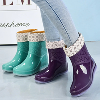 Halfhoge Dames Regenlaarzen waterdicht met patroon & antislipzool – Marvella