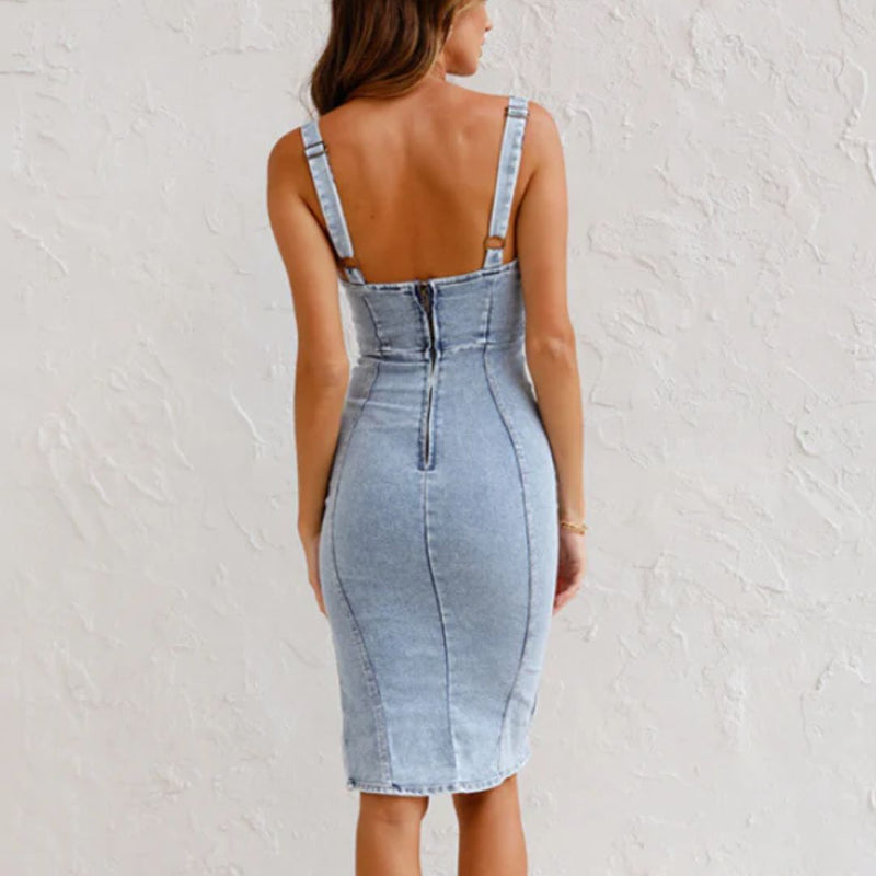 Vardi Dante™ Naomi Denim Jurk | Stijlvol & Casual