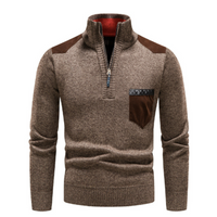 Heren trui met edge-zipper-hals en lange mouwen – Cedric
