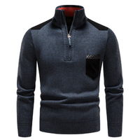 Heren trui met edge-zipper-hals en lange mouwen – Cedric