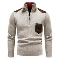 Heren trui met edge-zipper-hals en lange mouwen – Cedric