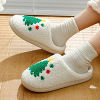 Warme Retro Pluche Kerstpantoffels - Frosty Feet