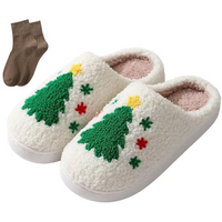 Warme Retro Pluche Kerstpantoffels - Frosty Feet