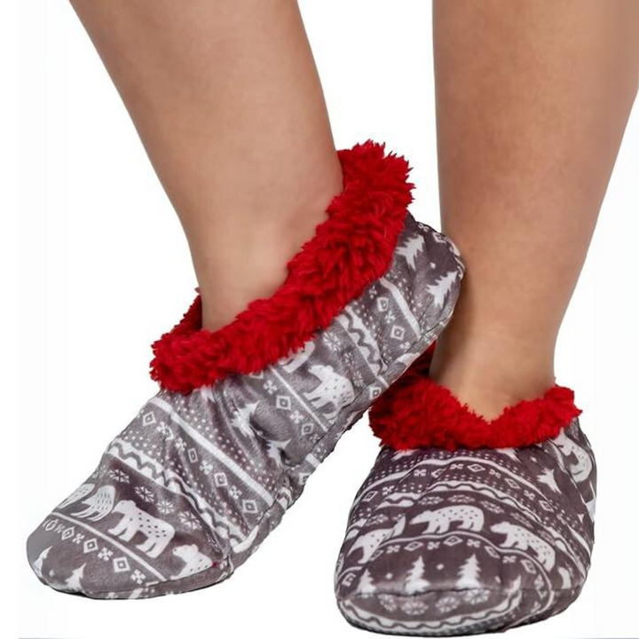 Dames Fleece Kerst Slof Sokken - HollyWarm