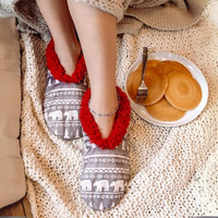 Dames Fleece Kerst Slof Sokken - HollyWarm