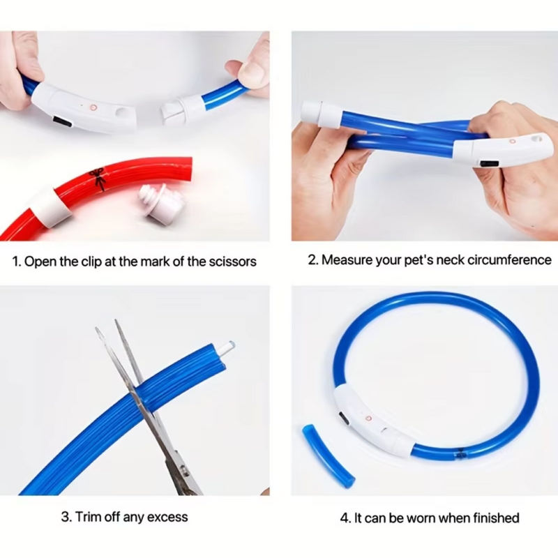 GlowSafe LED Hondenhalsband – Oplaadbaar USB Veiligheidslicht