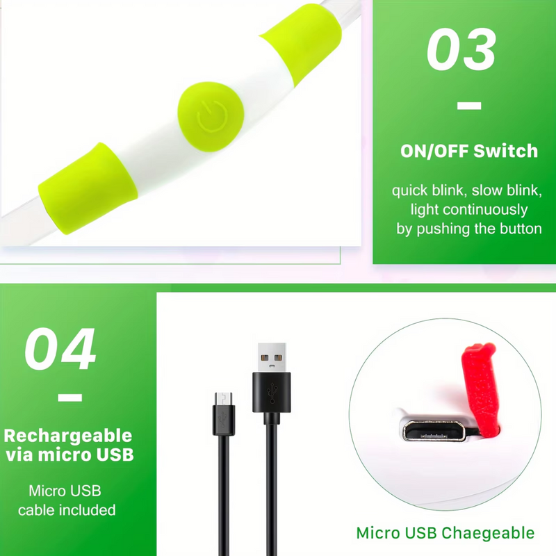 GlowSafe LED Hondenhalsband – Oplaadbaar USB Veiligheidslicht