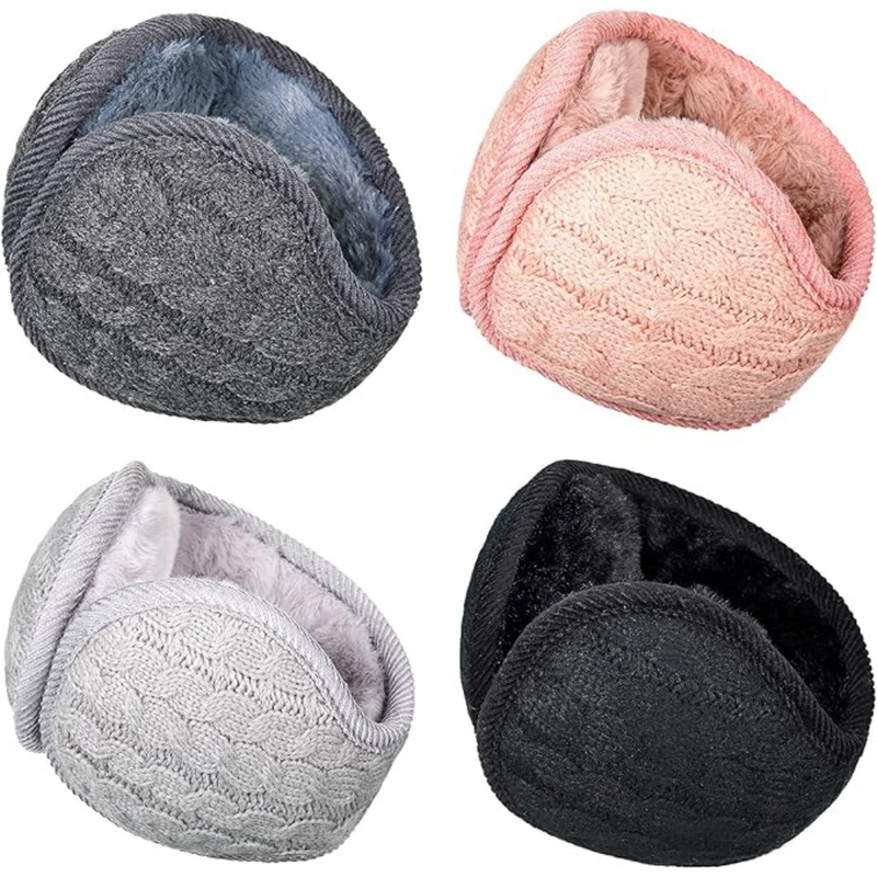 Uniseks Opvouwbare Gebreide Oorwarmers Set van 4 – BundleMuffs