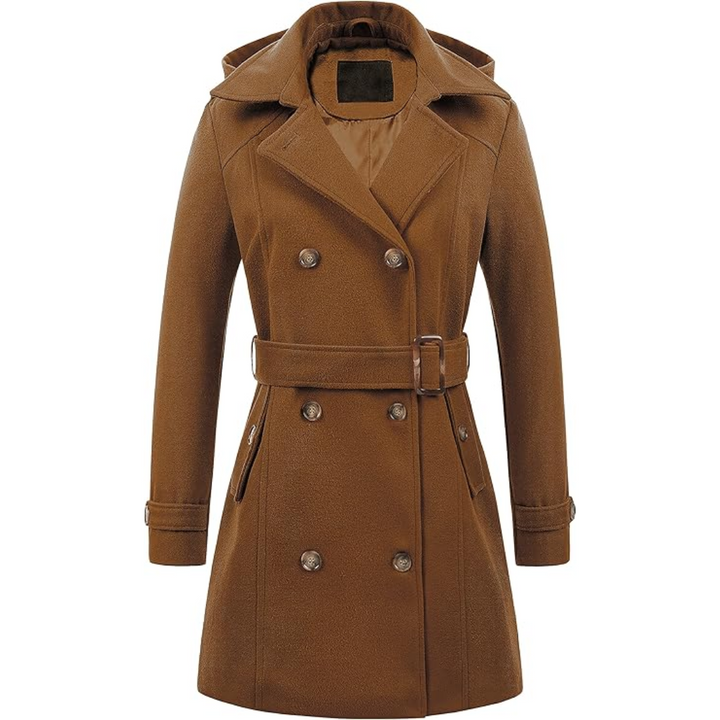 Dames Gewatteerde Wintertrenchcoat met Capuchon - Nina