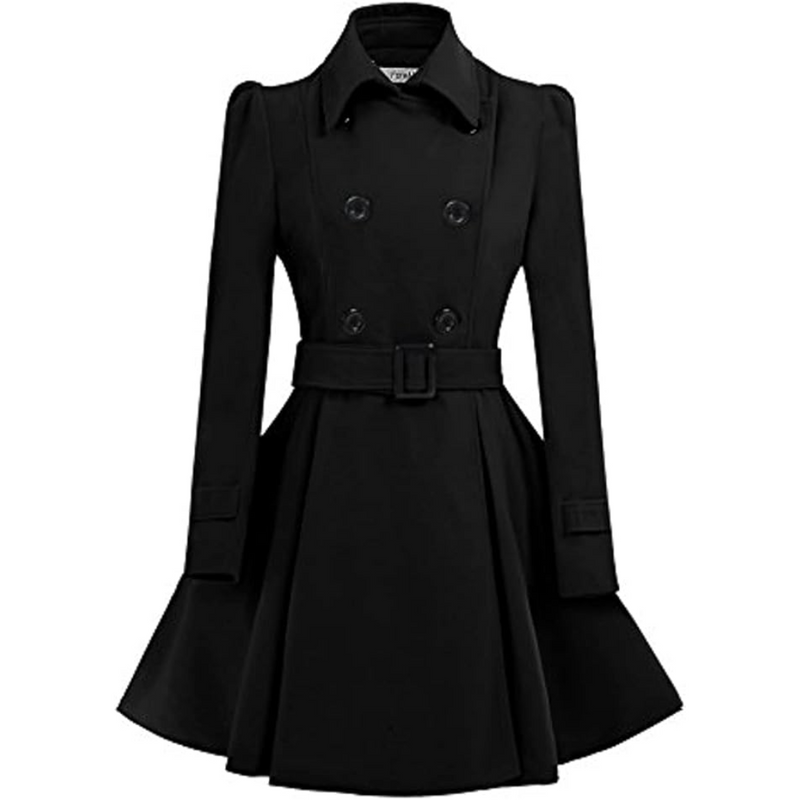 Dubbelzijdige Wol Peacoat met Riem - Patty
