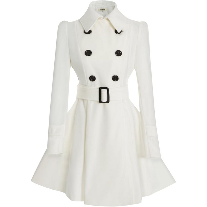 Dubbelzijdige Wol Peacoat met Riem - Patty