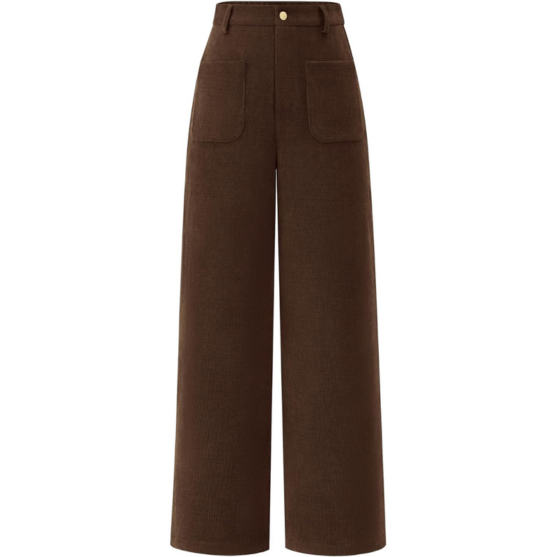 Casual Wijde Palazzo Broek met Hoge Taille en Zakken - Clarissa