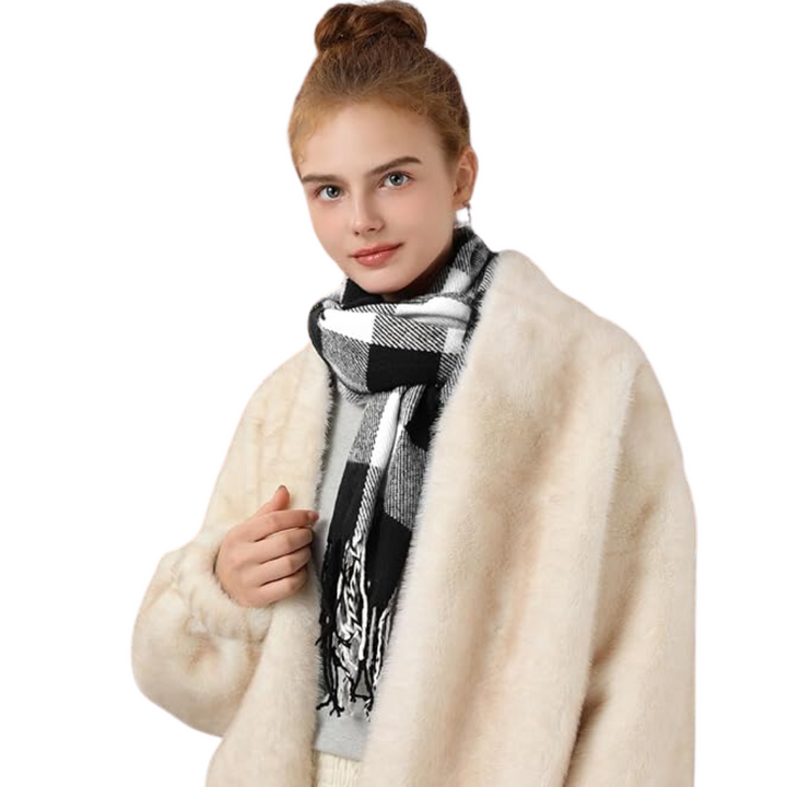 Miękki kaszmirowy zimowy szal - Martha