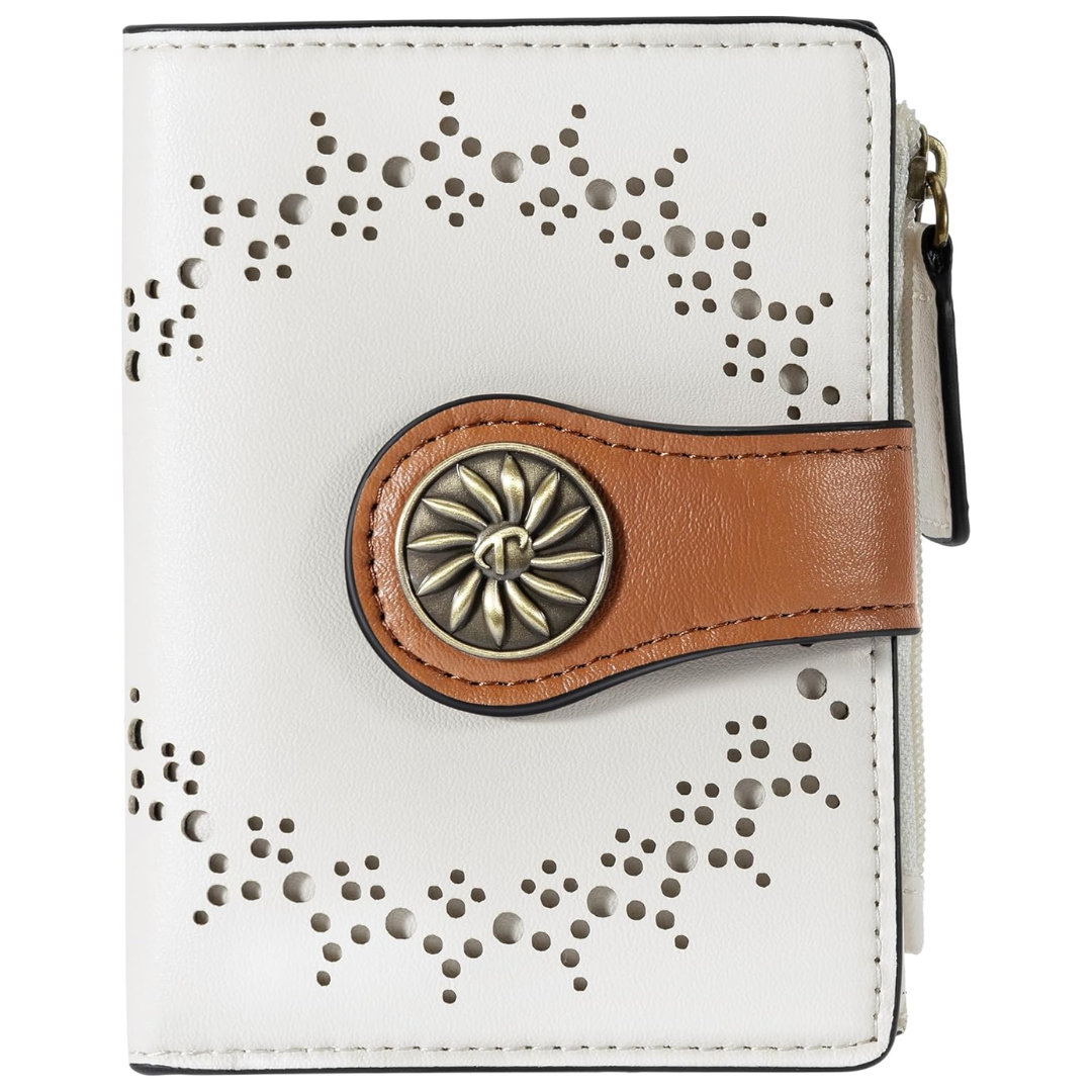 Cienki dwuczęściowy portfel damski RFID z kieszenią na zamek - Claire