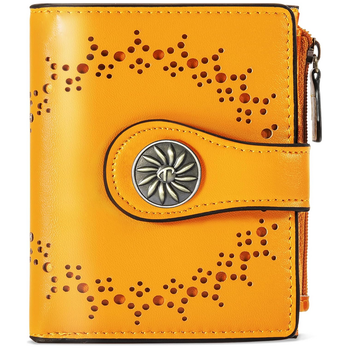 Cienki dwuczęściowy portfel damski RFID z kieszenią na zamek - Claire