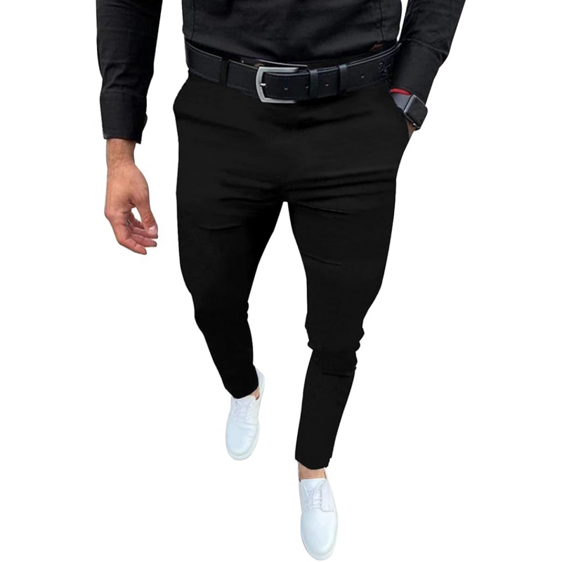 Męskie spodnie slim fit z stretchu - Evert