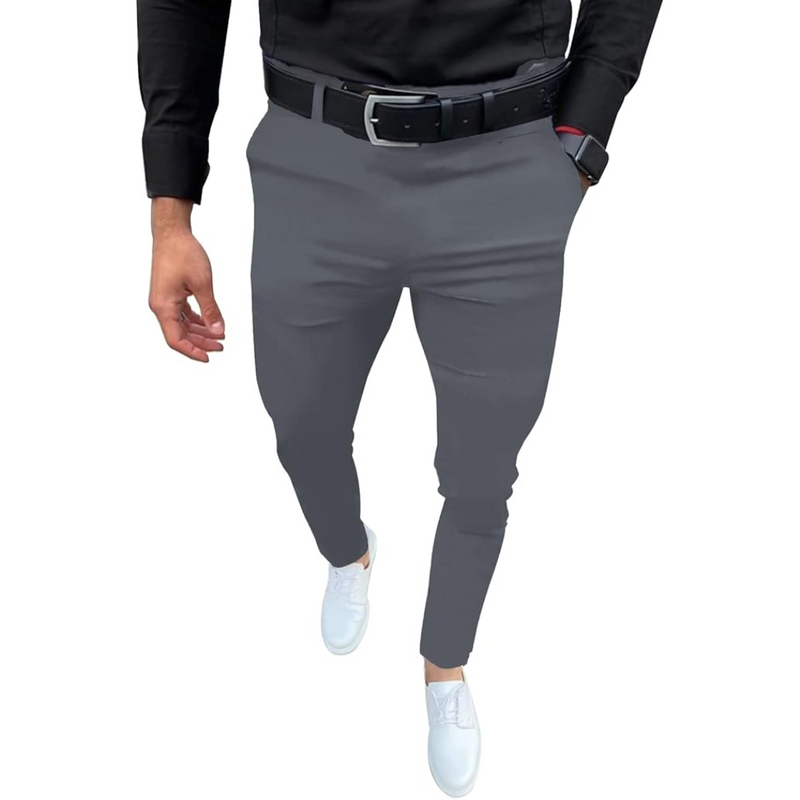 Męskie spodnie slim fit z stretchu - Evert
