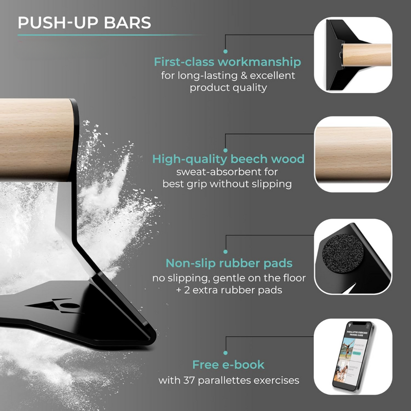 Zware Houten Push-Up Handvatten - Antislip Parallettes Bars