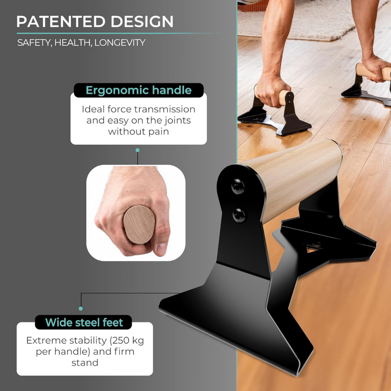 Zware Houten Push-Up Handvatten - Antislip Parallettes Bars