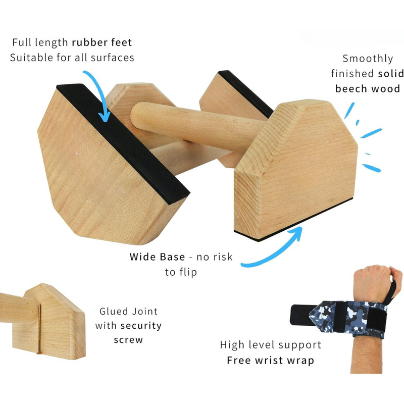 Calisthenics Houten Parallettes Bars – Stabiele Push-Up Bars