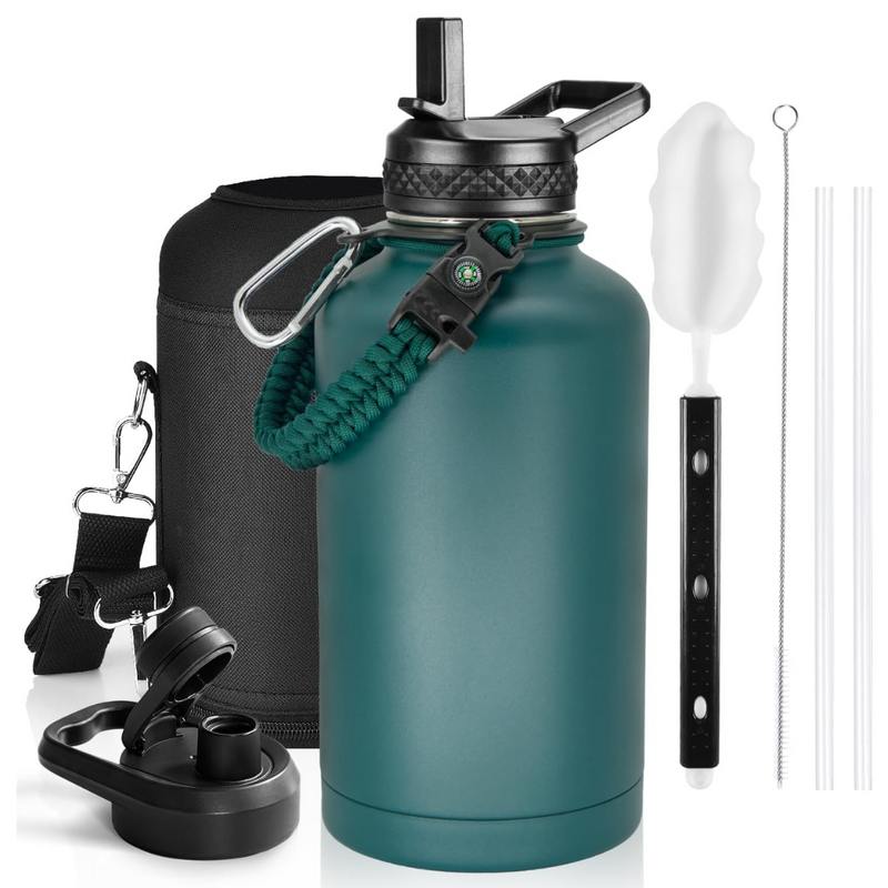 Geïsoleerde Waterfles – Lekvrij & BPA-vrij met Paracord Handvat