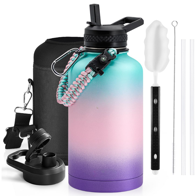 Geïsoleerde Waterfles – Lekvrij & BPA-vrij met Paracord Handvat