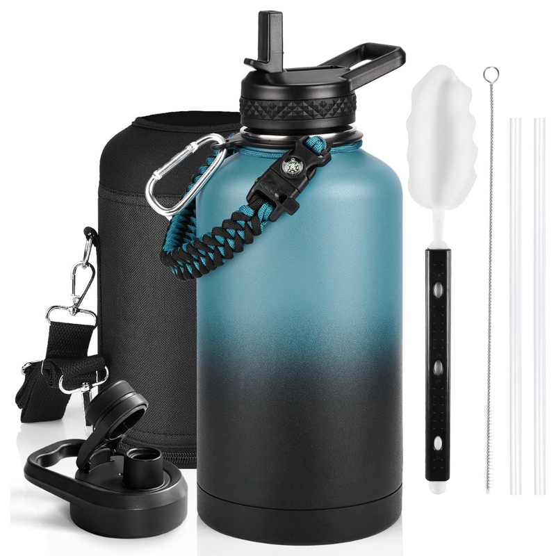 Geïsoleerde Waterfles – Lekvrij & BPA-vrij met Paracord Handvat