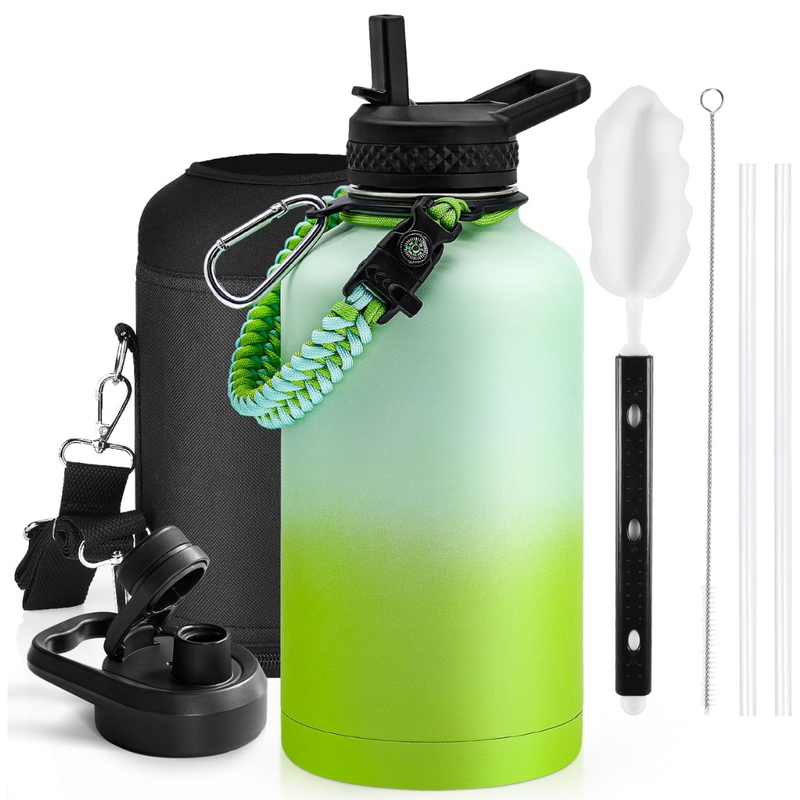 Geïsoleerde Waterfles – Lekvrij & BPA-vrij met Paracord Handvat